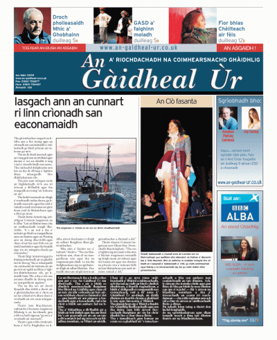 An Gàidheal Ùr, Am Màrt 2009, Duilleag 1